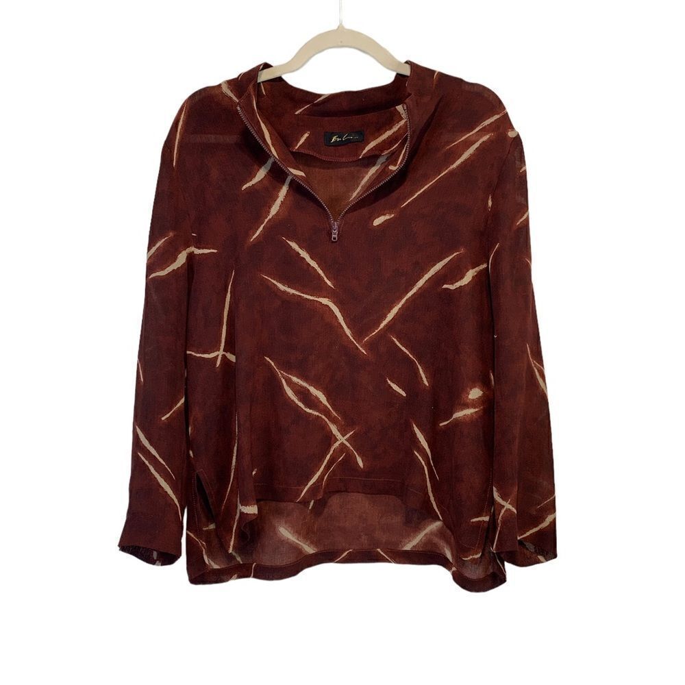 Burnt Umber Patterned Blouse